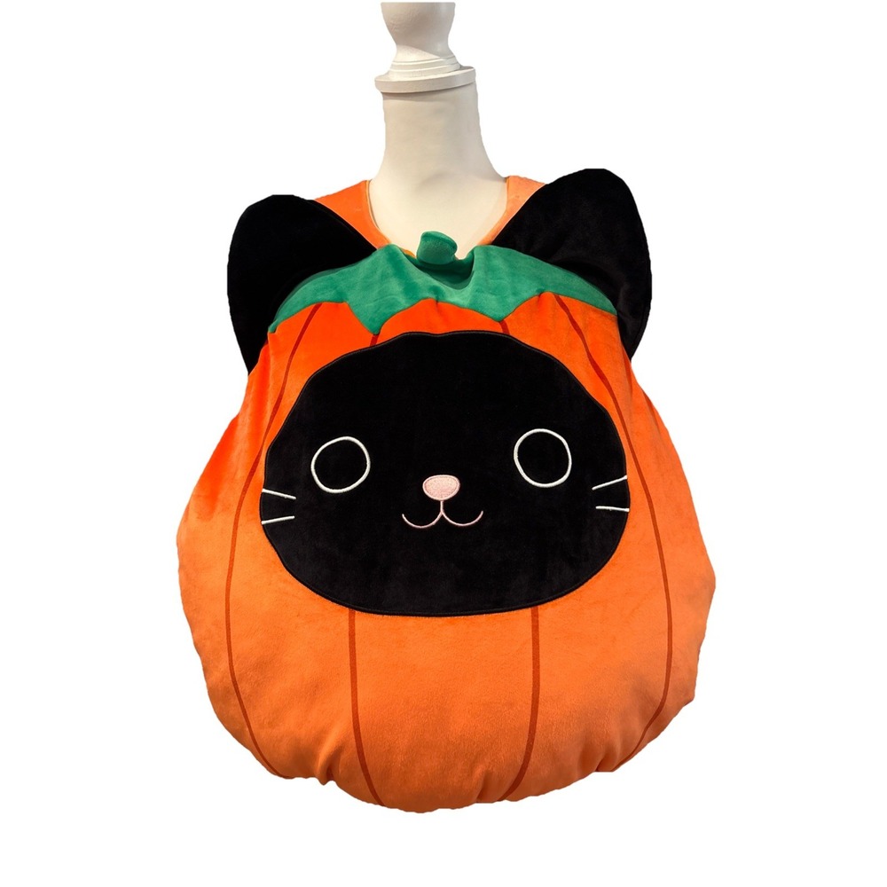 Squishmallows Orange and Black Cat Pumpkin Costume